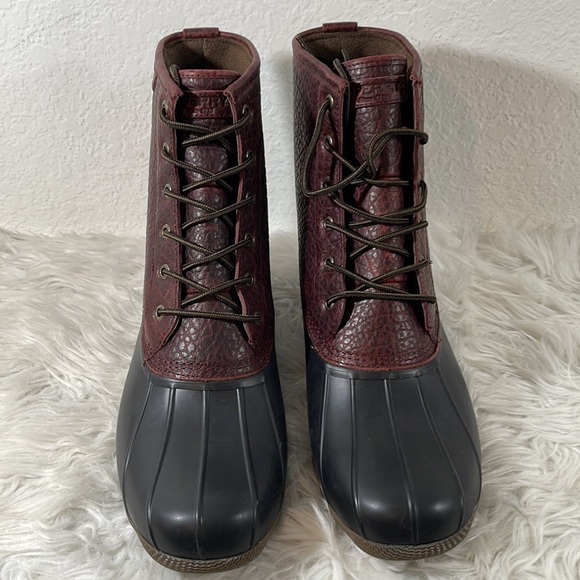 SPERRY MEN'S SALTWATER DUCK BOOT - BLACK/AMARETTO SIZE 13 NEW - Picture 4 of 15